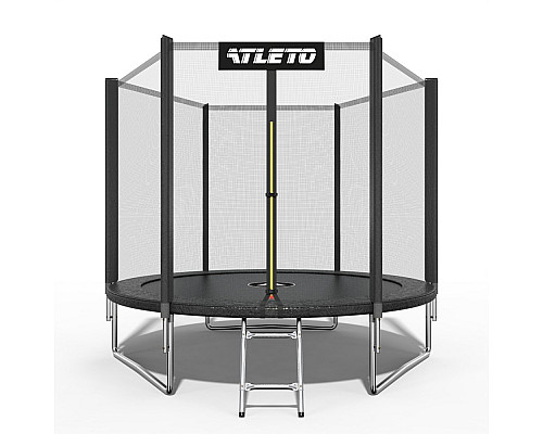Батут Atleto 42400472 з зовнішньою сіткою 312 см чорний