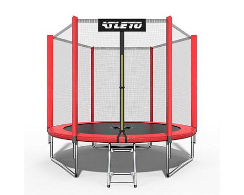 Батут Atleto 42400474 з зовнішньою сіткою 312 см червоний