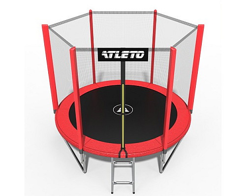Батут Atleto 42400474 з зовнішньою сіткою 312 см червоний