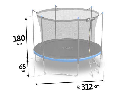 Батут садовий 10 футів/ 312 см з сіткою та драбинкою Neo-Sport