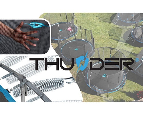 Батут THUNDER INSIDE ELITE з внутрішньою сіткою 16 футів 490 см чорно-блакитний