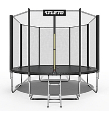 Батут Atleto 42400459 з зовнішньою сіткою 374 см чорний