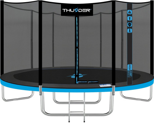 Батут THUNDER OUTSIDE PRO з зовнішньою сіткою 14 футів 427 см чорно-блакитний Батут THUNDER OUTSIDE PRO з зовнішньою сіткою 14 футів 427 см чорно-блакитний