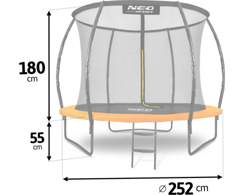 Садовий батут Neo-Sport NS-08C201 з внутрішньою сіткою 8,5 FT 252 см