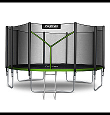 Батут Neo-Sport NS-15Z231 з зовнішньою сіткою 15 футів 465 см, чорно-зелений