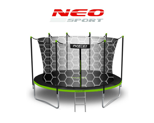Батут Neo-Sport з внутрішньою сіткою 12 футів 374 см чорно-зелений Батут Neo-Sport з внутрішньою сіткою 12 футів 374 см чорно-зелений