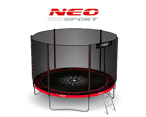 Батут Neo-Sport з зовнішньою сіткою 252 см чорно-червоний Батут Neo-Sport з зовнішньою сіткою 252 см чорно-червоний