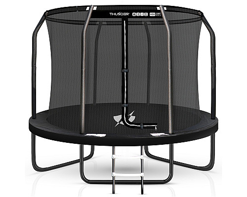 Батут THUNDER INSIDE ELITE з внутрішньою сіткою 6 футів 183 см чорний