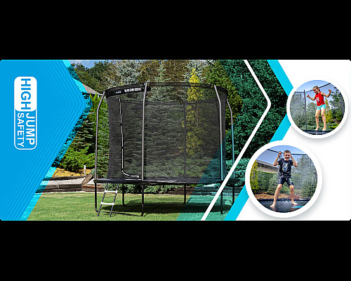 Батут THUNDER INSIDE ELITE з внутрішньою сіткою 6 футів 183 см чорний