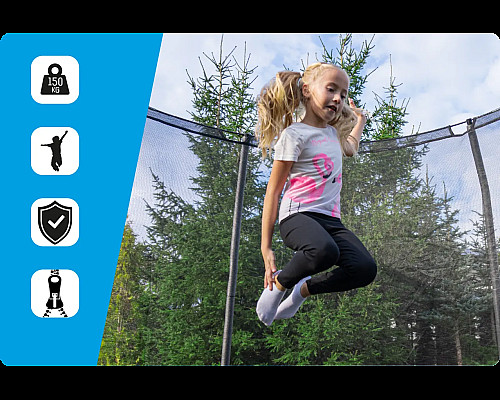 Батут THUNDER INSIDE ELITE з внутрішньою сіткою 6 футів 183 см чорний