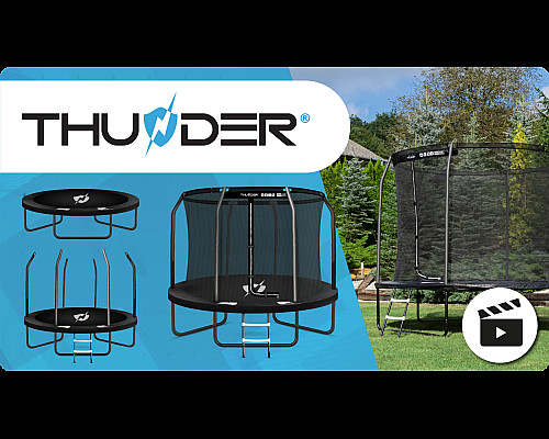 Батут THUNDER INSIDE ELITE з внутрішньою сіткою 6 футів 183 см чорний