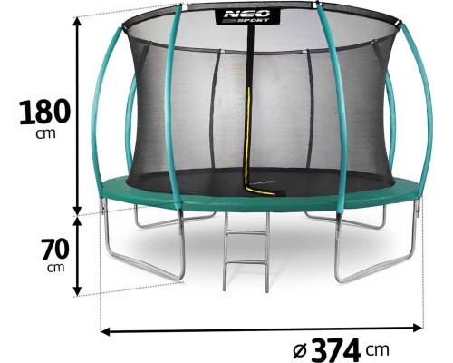 Садовий батут Neo-Sport NS-12C181 з внутрішньою сіткою 12,5 FT 374 см