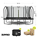 Батут Zipro Jump Pro Quadro з внутрішньою сіткою 8 x 14 футів 427 x 244 см чорний