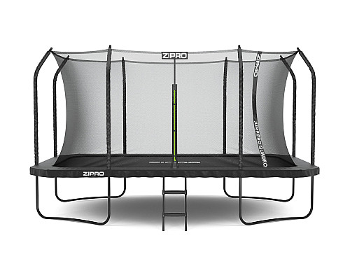 Батут Zipro Jump Pro Quadro з внутрішньою сіткою 8 x 14 футів 427 x 244 см чорний