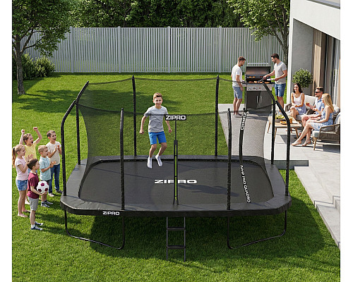 Батут Zipro Jump Pro Quadro з внутрішньою сіткою 8 x 14 футів 427 x 244 см чорний