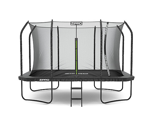 Батут Zipro Jump Pro Quadro з внутрішньою сіткою 8 х 12 футів 366 x 244 см чорний
