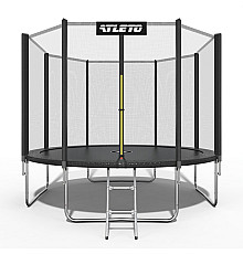 Батут Atleto 42400491 з зовнішньою сіткою 435 см чорний
