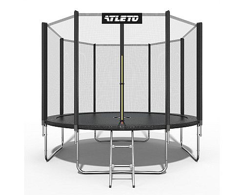 Батут Atleto 42400491 з зовнішньою сіткою 435 см чорний