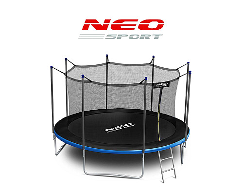 Батут Neo-Sport з внутрішньою сіткою 14 футів 435 см чорно-синій