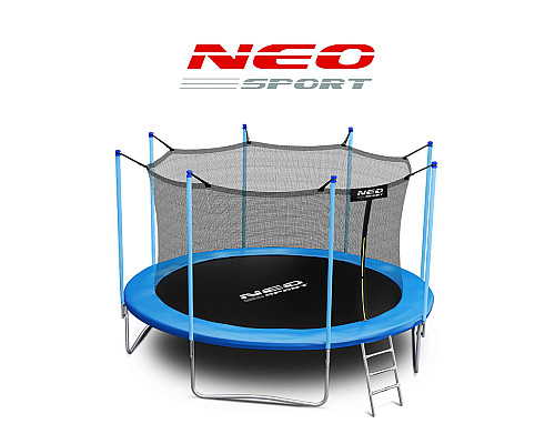 Батут Neo-Sport з внутрішньою сіткою 15 футів 465 см блакитний