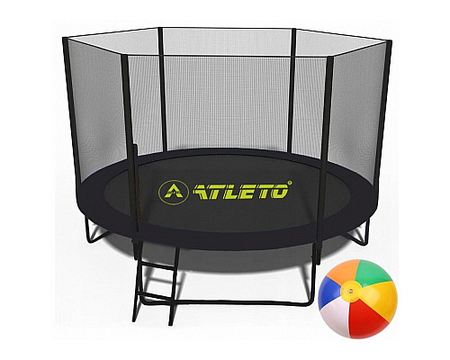 Батут Atleto 42400583 з зовнішньою сіткою 312 см чорний