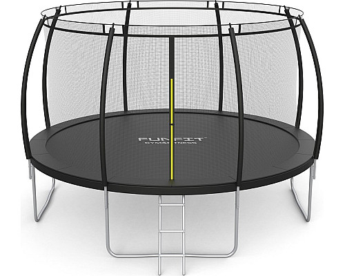 Батут Funfit 3121 з зовнішньою сіткою 12 футів 374 см чорний