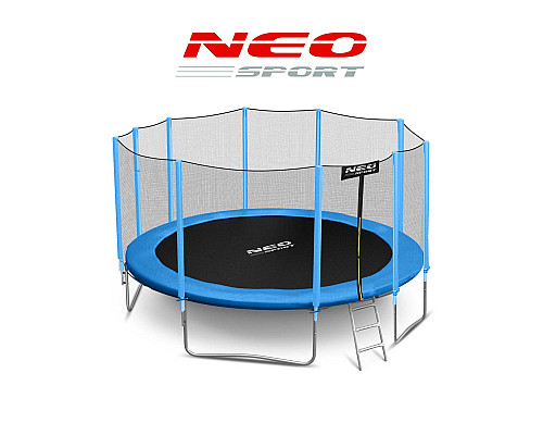 Батут Neo-Sport з зовнішньою сіткою 15 футів 465 см блакитний