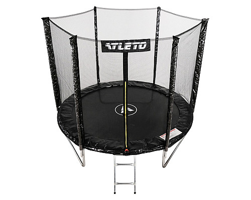 Батут Atleto 42400455 із зовнішньою сіткою 183 см чорний