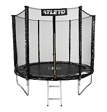 Батут Atleto 42400455 із зовнішньою сіткою 183 см чорний