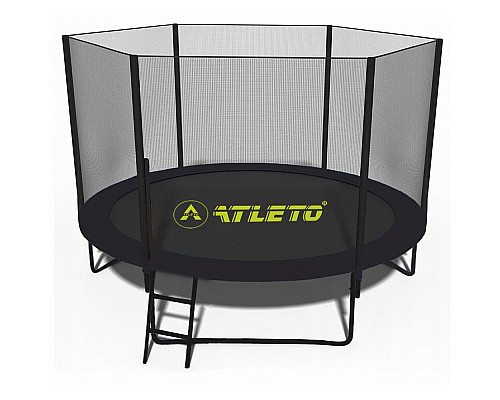 Батут Atleto 42400582 з зовнішньою сіткою 252 см чорний Батут Atleto 42400582 з зовнішньою сіткою 252 см чорний