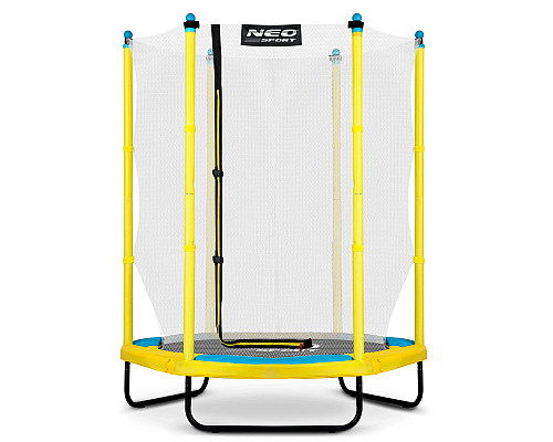 Батут Neo-Sport з внутрішньою сіткою 4,5 футів 140 см жовтий