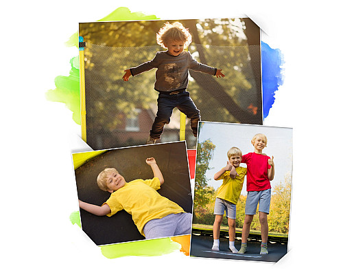 Батут Neo-Sport з внутрішньою сіткою 4,5 футів 140 см жовтий