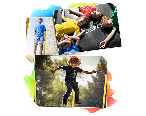 Батут Neo-Sport з внутрішньою сіткою 4,5 футів 140 см жовтий