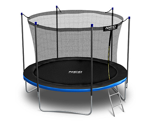 Батут Neo-Sport з внутрішньою сіткою 8 футів 252 см чорно-синій