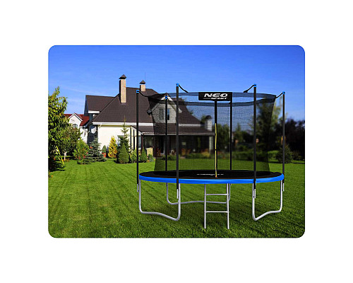 Батут Neo-Sport з внутрішньою сіткою 8 футів 252 см чорно-синій