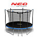 Батут Neo-Sport з внутрішньою сіткою 8 футів 252 см чорно-синій