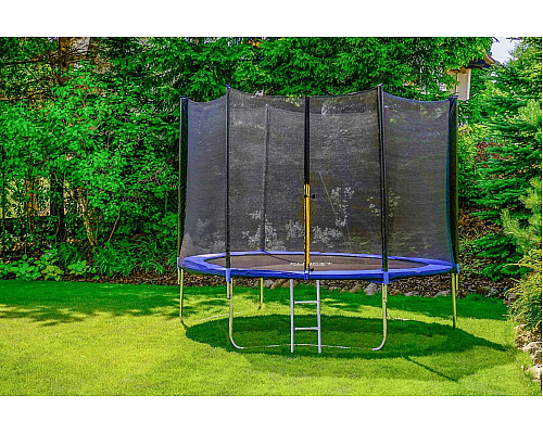 Батут Funfit 846 з зовнішньою сіткою 10 футів 312 см синій