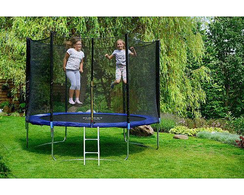 Батут Funfit 846 з зовнішньою сіткою 10 футів 312 см синій