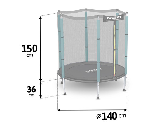 Батут садовий дитячий  140 см/ 4,5 фути Neo-Sport