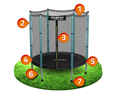 Батут Neo-Sport з зовнішньою сіткою 4,5 футів 140 см зелений