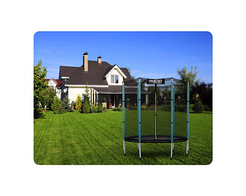 Батут Neo-Sport з зовнішньою сіткою 4,5 футів 140 см зелений