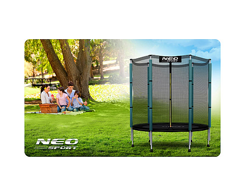 Батут Neo-Sport з зовнішньою сіткою 4,5 футів 140 см зелений