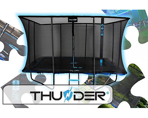 Батут THUNDER OUTSIDE PHENOM з зовнішньою сіткою 11 х 16 футів чорно-блакитний