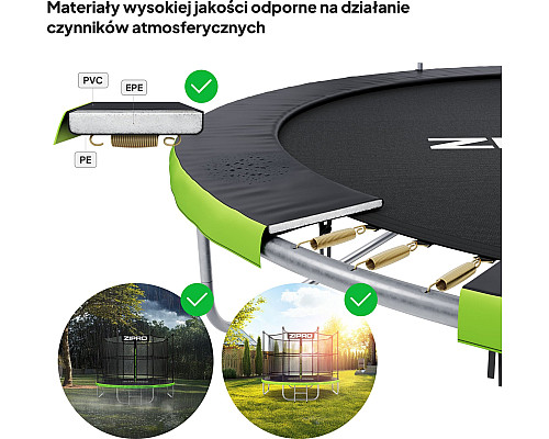 Батут Zipro Jump Pro з внутрішньою сіткою 6 футів 183 см чорно-зелений