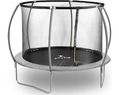 Батут Gymrex GR-TR02 з внутрішньою сіткою 10 футів 305 см чорно-сірий