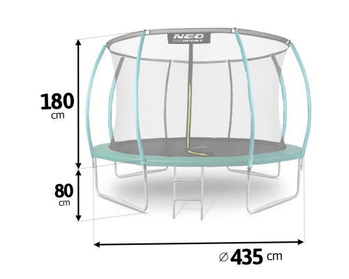 Батут садовий профільований 14 футів/ 435 см Neo-Sport