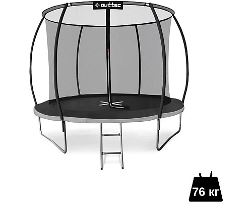 Батут OUTTEC Pumpkin з внутрішньою сіткою 12 футів 374 см чорно-сірий Батут OUTTEC Pumpkin з внутрішньою сіткою 12 футів 374 см чорно-сірий