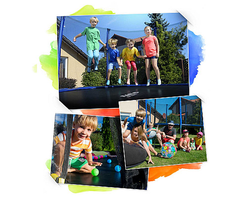 Батут Neo-Sport NS-08W181 з внутрішньою сіткою 8,5 футів 252 см блакитний