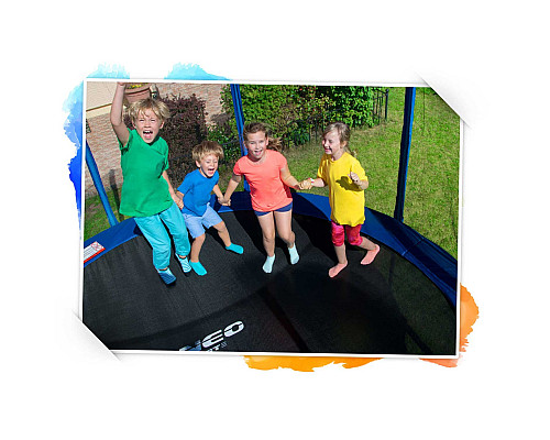 Батут Neo-Sport NS-08W181 з внутрішньою сіткою 8,5 футів 252 см блакитний