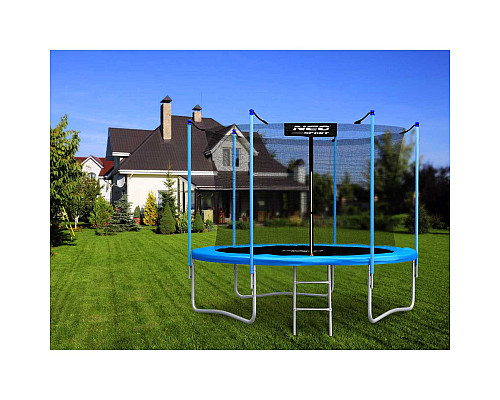 Батут Neo-Sport NS-08W181 з внутрішньою сіткою 8,5 футів 252 см блакитний